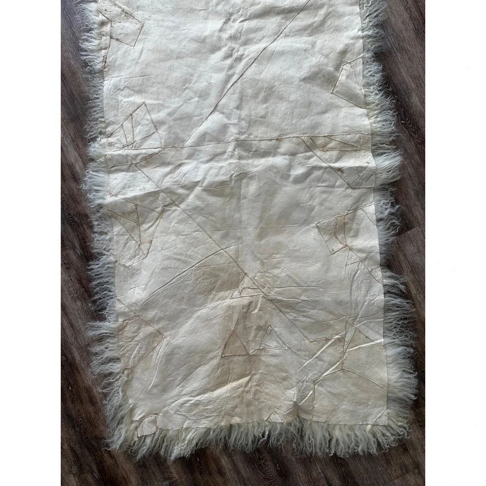 Sheepskin shearling rug Fluffy White Long Hair Tibetan Fur 25x52